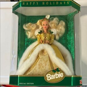 1994 Barbie Holiday Special Edition Doll - Gold and White